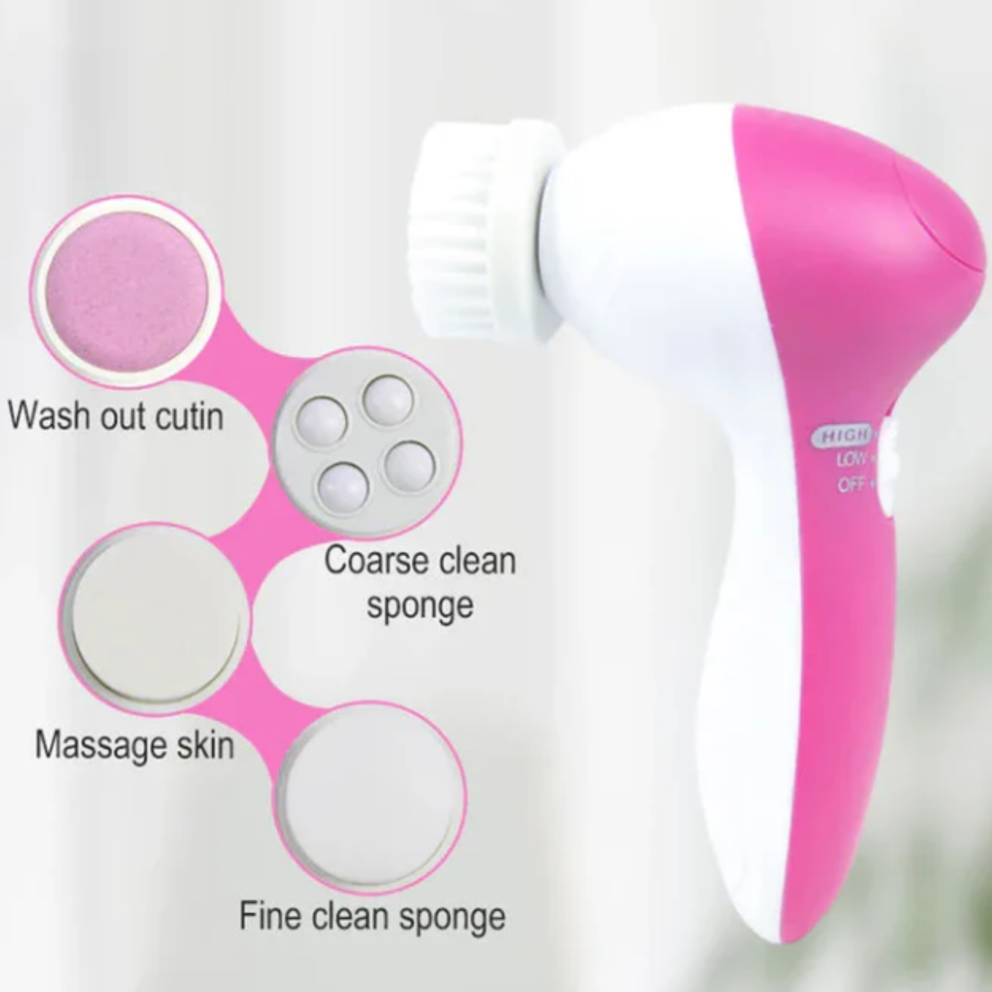 Pure Glow 5-in-1 Facial Cleansing Brush
